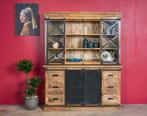Mango houten Buffetkast Emma 160x200 cm GRATIS bezorging!!, Huis en Inrichting, Kasten | Buffetkasten, Glas, 200 cm of meer, 150 tot 200 cm