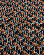 Viscose Satijn Stretch Paddenstoelen Zwart/Aqua, Hobby en Vrije tijd, Nieuw, Zwart