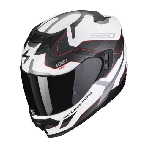Scorpion EXO-520 EVO AIR ELAN - Mat Zwart/Zilver/Rood, Motoren, Kleding | Motorhelmen, XL, Integraalhelm, Verzenden