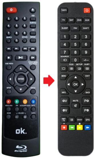 Alternatieve OK OPB200 Blu-Ray afstandsbediening, Audio, Tv en Foto, Afstandsbedieningen, Verzenden