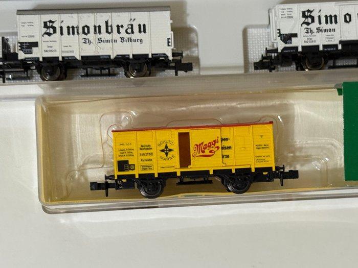 Fleischmann, Minitrix N - Modeltrein goederenwagon (9) -, Hobby en Vrije tijd, Modeltreinen | N-Spoor