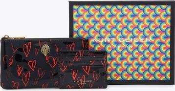 Kurt Geiger London Eagle Pouch Gift Set Black Red Heart