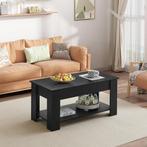 Salontafel met opbergruimte - 100x50x42 cm - Zwart - TUKAILA, Verzenden, Nieuw