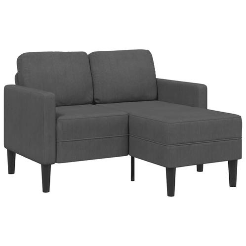 vidaXL 2-zitsbank met ligstoel L-vormig donkergrijs 125 cm, Huis en Inrichting, Banken | Bankstellen, Nieuw, Stof, Tweepersoons