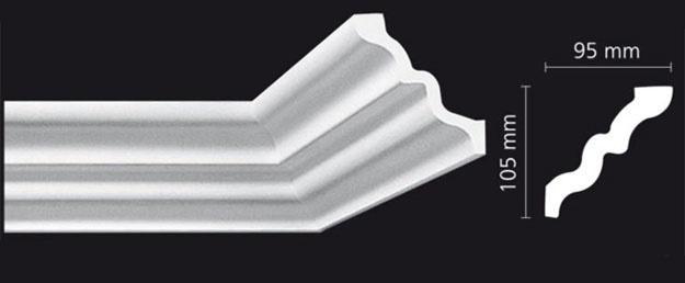 Kroonlijst Nomastyl SM+ (105 x 95 mm), lengte 2 m, Doe-het-zelf en Verbouw, Plinten en Afwerking, Nieuw, Ophalen of Verzenden