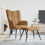 vidaXL Relaxstoel met voetenbank fluweel bruin, Huis en Inrichting, Fauteuils, Verzenden, Nieuw