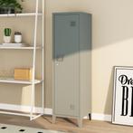 Lockerkast Kurikka metaal 137x38x38 cm donkergrijs [en.casa], Huis en Inrichting, Verzenden, Nieuw