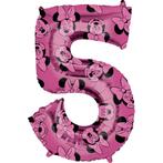 Minnie Mouse Helium Ballon Cijfer 5 66cm leeg, Verzenden, Nieuw