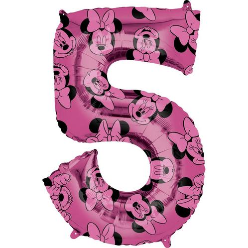 Minnie Mouse Helium Ballon Cijfer 5 66cm leeg, Hobby en Vrije tijd, Feestartikelen, Nieuw, Verzenden
