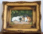 European school XXe - Paysage de campagne et chatons, Antiek en Kunst