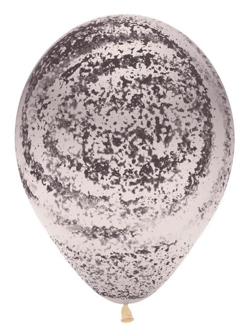 Ballonnen Graffiti Black Crystal Clear 30cm 25st, Hobby en Vrije tijd, Feestartikelen, Nieuw, Verzenden