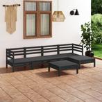 vidaXL 6-delige Loungeset massief grenenhout zwart, Verzenden, Nieuw, Loungeset
