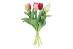 Kunstboeket Tulp Tulipa x7 S – Multicolor – 28 cm, Nieuw