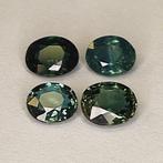 4 pcs Blauw, Groen Saffier - 2.12 ct - Antwerp Laboratory, Nieuw