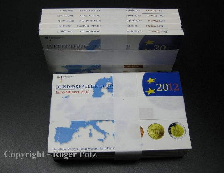 29,40 Euro Brd Kursmuntset 2012 A D F G J komplett polier..., Postzegels en Munten, Munten | Europa | Euromunten, Verzenden