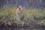 Chris van Dijk (1952) - Impressionist  Au bord du lac, Antiek en Kunst, Kunst | Schilderijen | Klassiek