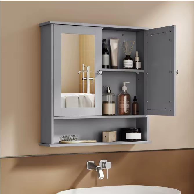 Badkamer Spiegelkast met 2 Deuren en Verstelbare Binnenplank, Huis en Inrichting, Kasten | Overige, Nieuw, Verzenden