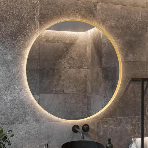 Spiegel BWS Star Rond met LED 100 cm Mat Goud, Doe-het-zelf en Verbouw, Sanitair, Bad, Nieuw, Ophalen of Verzenden