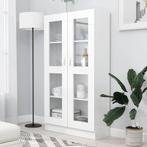vidaXL Vitrinekast 82,5x30,5x150 cm bewerkt hout wit, Huis en Inrichting, Kasten | Boekenkasten, Verzenden, Nieuw, 50 tot 100 cm