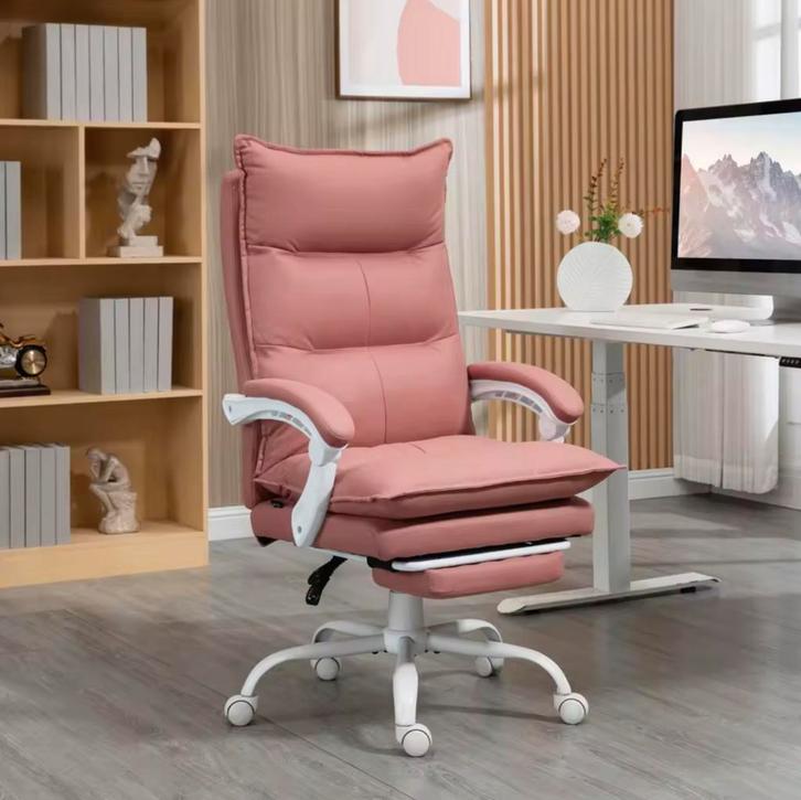 Massage Bureaustoel Roze – 6 Punten, 5 Modi en Voetsteun, Huis en Inrichting, Stoelen, Eén, Overige kleuren, Nieuw, Verzenden