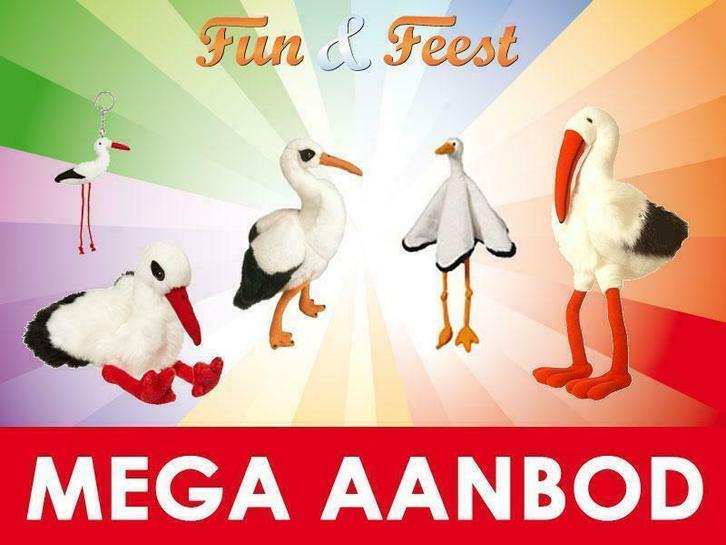 Ooievaar knuffel mega aanbod - Pluche ooievaar knuffels, Kinderen en Baby's, Speelgoed | Knuffels en Pluche, Overige typen, Nieuw