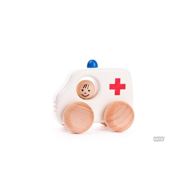 Bajo houten speelgoed Ambulance - k van €17,99 voor €14,39, Kinderen en Baby's, Speelgoed | Speelgoedvoertuigen, Ophalen of Verzenden
