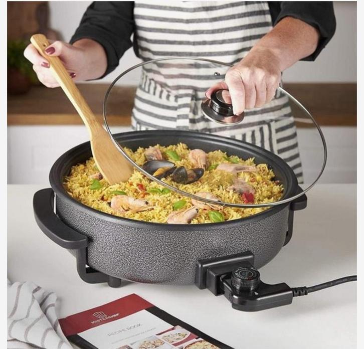 Pizzapan Cheffinger PPZ42 Grillpan 42cm elektrische, Huis en Inrichting, Keuken | Potten en Pannen, Nieuw, Aluminium, Koekenpan of Braadpan