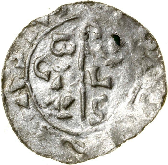 . Nederland Bernolf. Denarius 1040–1054 Groningen, Bishops, Postzegels en Munten, Munten | Nederland