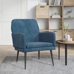 vidaXL Fauteuil 62x79x79 cm fluweel blauw, Huis en Inrichting, Fauteuils, Verzenden, Nieuw