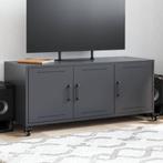 vidaXL Tv-meubel 100,5x39x43,5 cm staal antracietkleurig, Huis en Inrichting, Verzenden, Nieuw, Metaal
