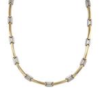 Gouden choker bicolour 45 cm 14 karaat, Verzenden, Zo goed als nieuw, Goud, Goud