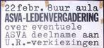 Ledenvergadering van de ASVA over verkiezingen op poster, Verzamelen, Verzenden, Nieuw, Overige onderwerpen, Met lijst