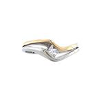 Gouden ring met prinses geslepen diamant 14 karaat, Verzenden, Zo goed als nieuw, Wit, Goud