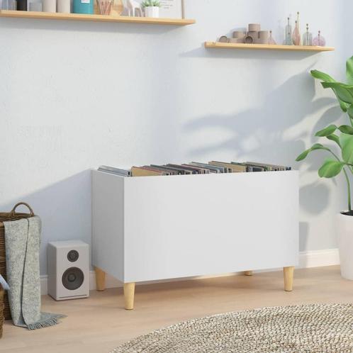 vidaXL Platenkast 74,5x38x48 cm bewerkt hout wit, Huis en Inrichting, Woonaccessoires | Cd- en Dvd-rekken, Nieuw, Verzenden