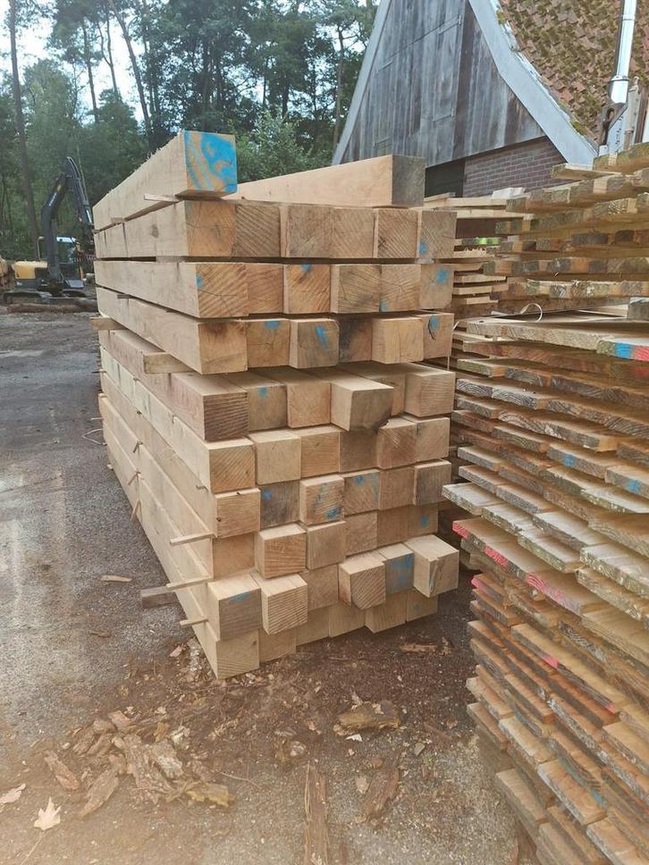 Eiken Balken: 15x15, 20x20, 25x25 en Maatwerk, Tuin en Terras, Palen, Balken en Planken, 250 cm of meer, Palen, Nieuw, Hardhout