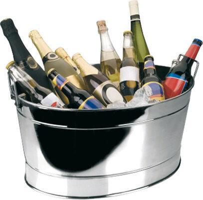 Wijnkoeler ovaal rvs 43x30x20 cm - 20 lit., Zakelijke goederen, Horeca | Keukenapparatuur, Nieuw in verpakking, Verzenden