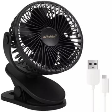 Ruhhy draadloze ventilator zwart met USB oplaadbare batte... beschikbaar voor biedingen