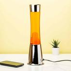 Lavalamp zilver met oranje vloeistof en oranje lava, Verzenden, Nieuw