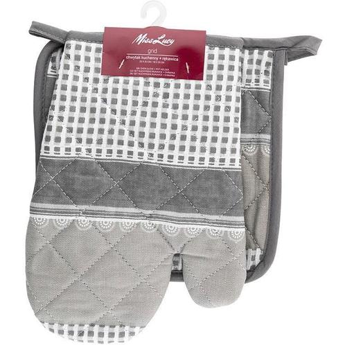Miss Lucy Grid ovenhandschoen en pan lap set van 2 stuks 18, Huis en Inrichting, Keuken | Textiel, Ophalen of Verzenden