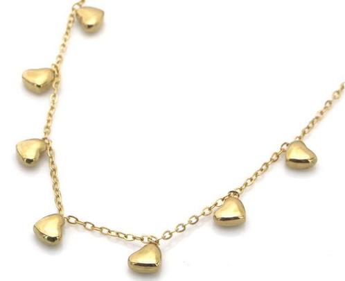 Hartjes ketting - Verkleurt niet, Sieraden, Tassen en Uiterlijk, Kettingen, Goud, Nieuw, Met hanger, Verstelbaar, Overige materialen