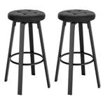 Set van 2 Industriële Barkrukken – Kunstleer, 360° Draaibaar, Huis en Inrichting, Barkrukken, Verzenden, Nieuw