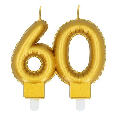 Gouden Kaars 60 Jaar 8cm, Hobby en Vrije tijd, Feestartikelen, Nieuw, Verzenden
