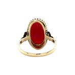 Gouden vintage ring met bloedkoraal 14 kt, Ophalen of Verzenden, Nieuw