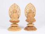 Shakyamuni Buddha Statues – Set of 2 - Beeld Hout - Japan