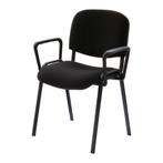 -12% Vergaderstoel Basic Met Armleuning - Zwart, Kantine of Aula, Verzenden, Nieuw in verpakking, Stoel