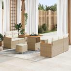 vidaXL Tuin Sofa Set met kussen met opslag 8 pcs Beige Poly, Tuin en Terras, Verzenden, Nieuw, Rotan