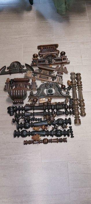 klok kast onderdelen hout - Hout - 1920-1930, Antiek en Kunst, Antiek | Klokken