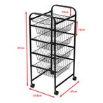 [en.casa] Keukentrolley Rudbjerg 87x41x31,5 cm zwart, Huis en Inrichting, Verzenden, Nieuw