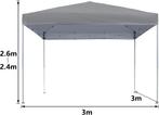 Partytent - Opvouwbaar - 3x3m - Paviljoen - Easy up - Grijs, Verzenden, Zo goed als nieuw