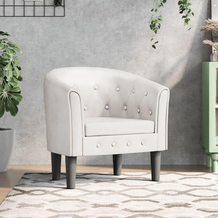 vidaXL Kuipstoel kunstleer wit, Huis en Inrichting, Fauteuils, Nieuw, Verzenden